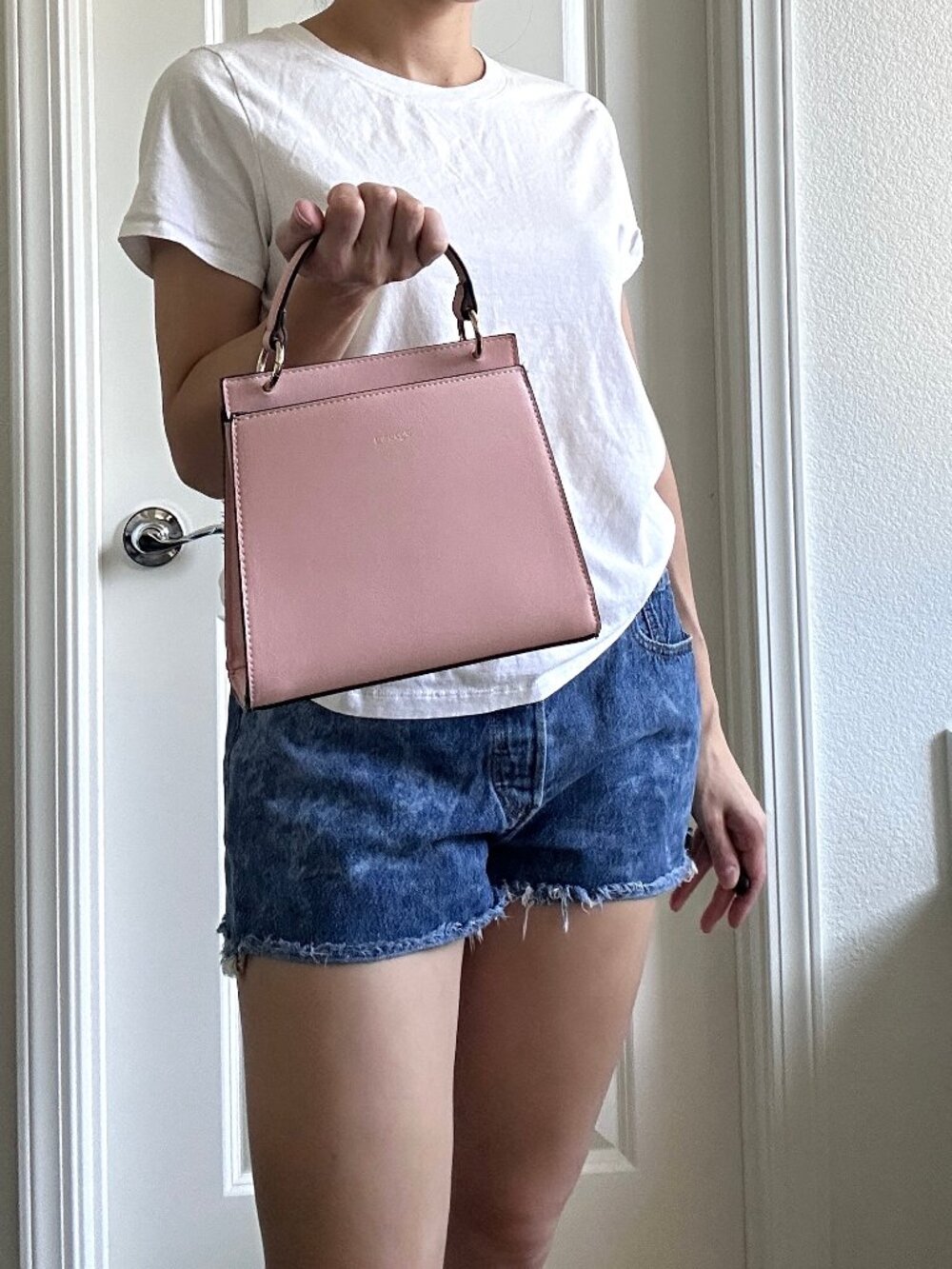 Olga Berg Pink Gold chain Handbag Double Bag